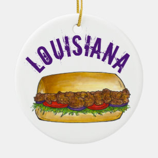 Staatsstolz Louisiana Shrimp Po'Boy Sandwich Keramik Ornament