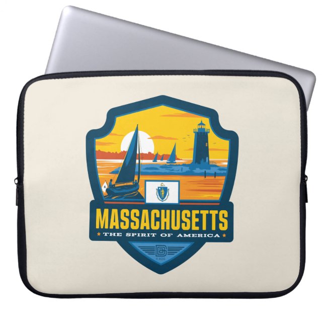 Staatsstolz | Massachusetts Laptopschutzhülle (Vorderseite)