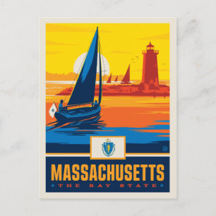 Staatsstolz Massachusetts Postkarte
