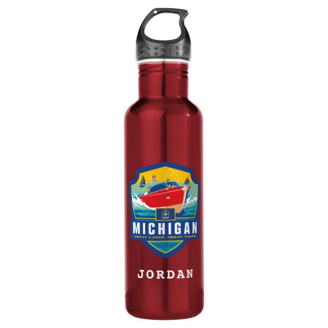 Staatsstolz | Michigan Edelstahlflasche (Vorderseite)