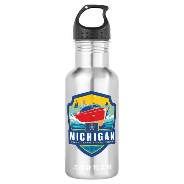 Staatsstolz | Michigan Edelstahlflasche (Vorderseite)