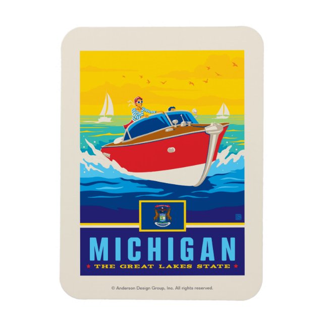 Staatsstolz | Michigan Magnet (Vertikal)
