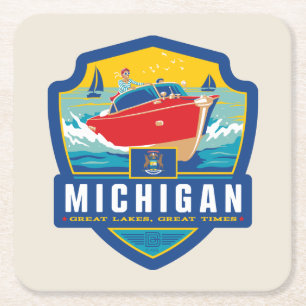 Staatsstolz   Michigan Rechteckiger Pappuntersetzer