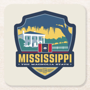 Staatsstolz Mississippi Rechteckiger Pappuntersetzer
