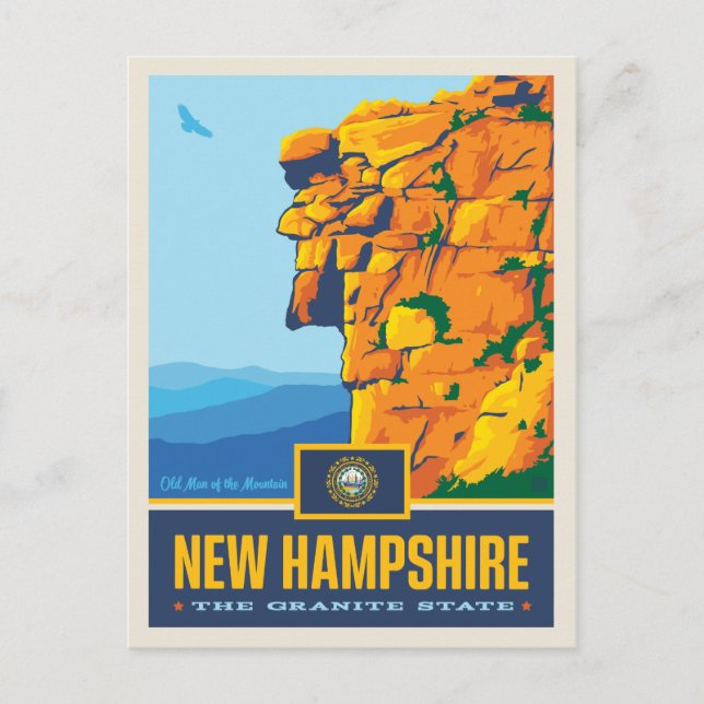 Staatsstolz | New Hampshire Postkarte (Vorderseite)