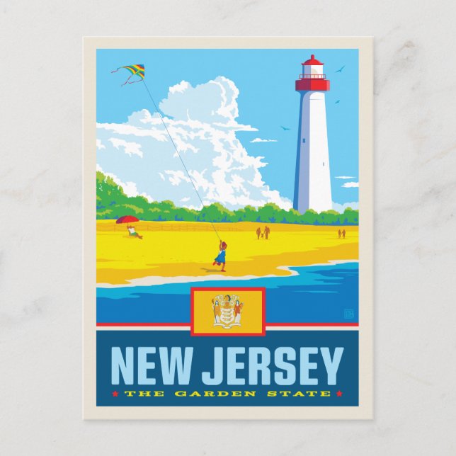 Staatsstolz | New Jersey Postkarte (Vorderseite)