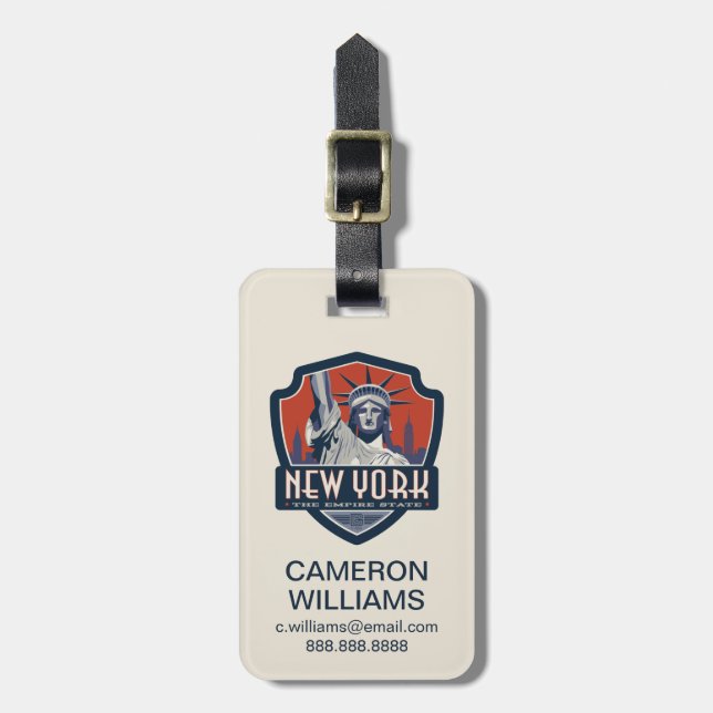 Staatsstolz | New York Gepäckanhänger (Vorderseite vertikal)