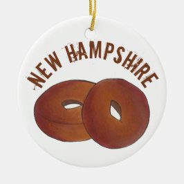 Staatsstolz NH New Hampshire Apple Cider Donuts Keramik Ornament