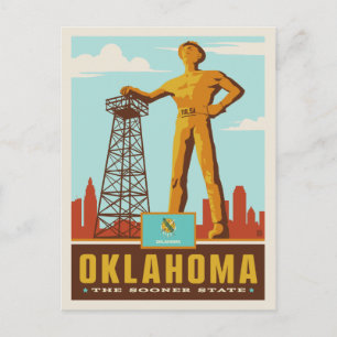 Staatsstolz Oklahoma Postkarte