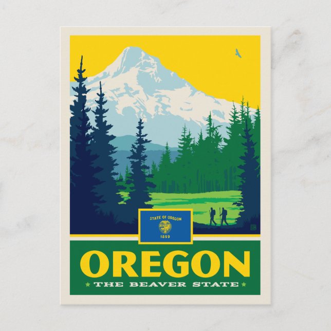 Staatsstolz | Oregon Postkarte (Vorderseite)