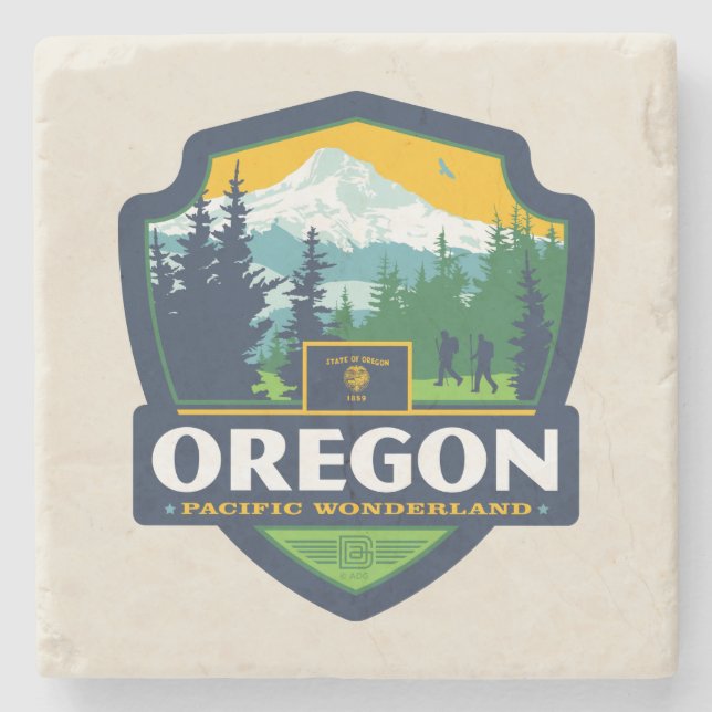 Staatsstolz| Oregon Steinuntersetzer (Vorderseite)