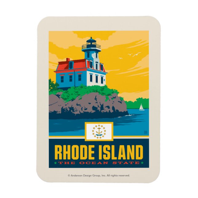 Staatsstolz | Rhode Island Magnet (Vertikal)