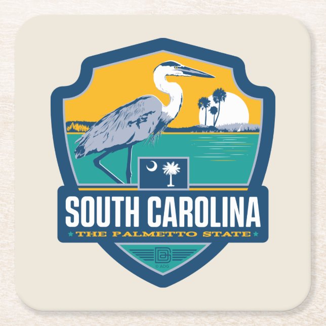 Staatsstolz | South Carolina Rechteckiger Pappuntersetzer (Vorderseite)