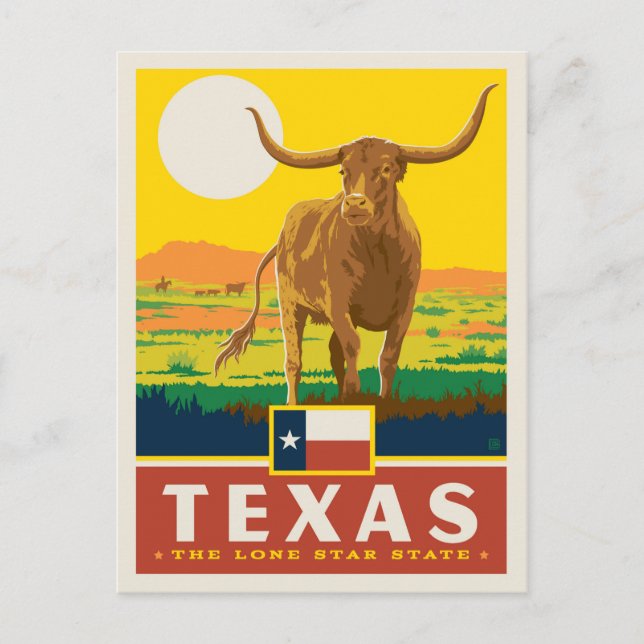 Staatsstolz | Texas Postkarte (Vorderseite)