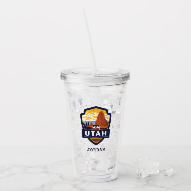 Staatsstolz | Utah Acryltrinkbecher (Vorderseite Ice)