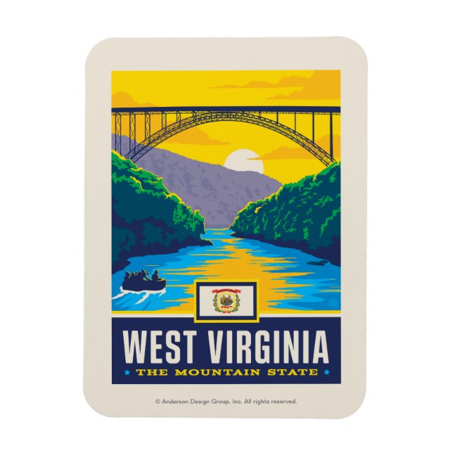 Staatsstolz | West Virginia Magnet (Vertikal)