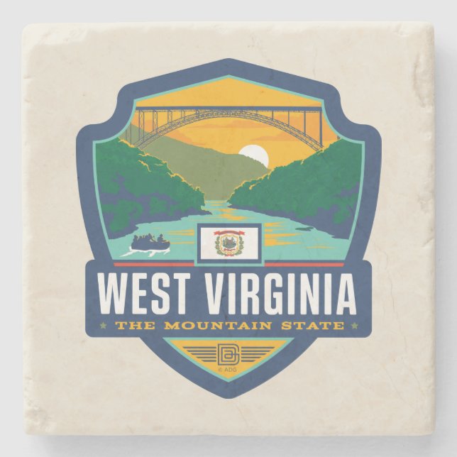Staatsstolz | West Virginia Steinuntersetzer (Vorderseite)