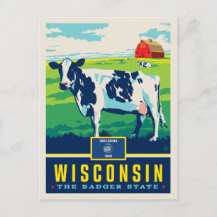 Staatsstolz Wisconsin Postkarte