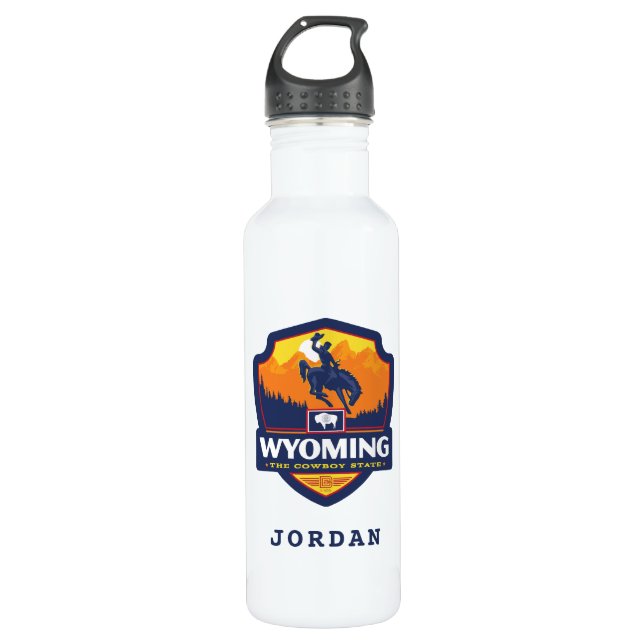 Staatsstolz | Wyoming Edelstahlflasche (Vorderseite)