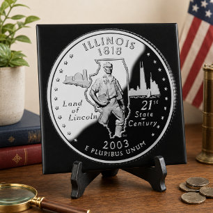Staatsvierteldollar von Illinois Rückseite Faux Fliese