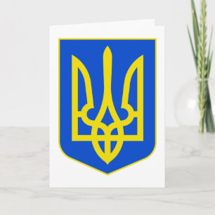Staatswappen der Ukraine Goldener Tryzub als Kunst Karte