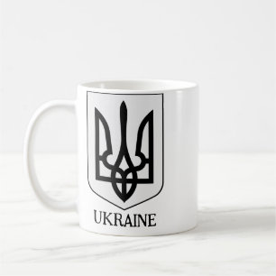 Staatswappen der Ukraine Minimalistische Kunst Kaffeetasse