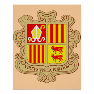 Staatswappen von Andorra Historische Ko-Prinzipali Poster