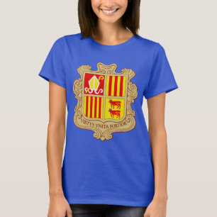Staatswappen von Andorra Historische Mitfürstentum T-Shirt