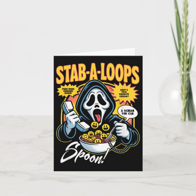Stab-a-loops Horror Cereal Box Halloween Karte (Vorderseite)