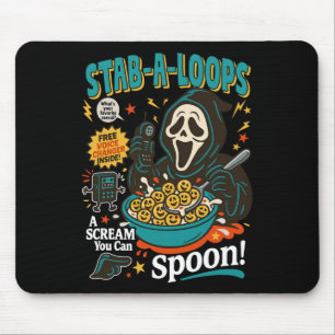Stab-a-loops Horror Cereal Box Halloween Killer Br Mousepad
