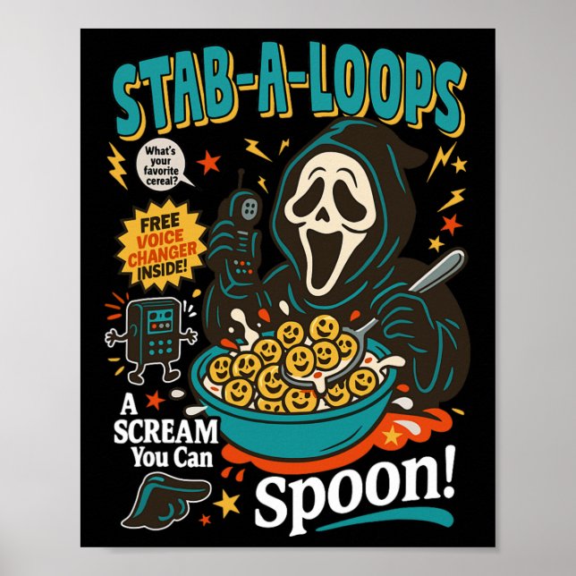 Stab-a-loops Horror Cereal Box Halloween Killer Br Poster (Vorne)