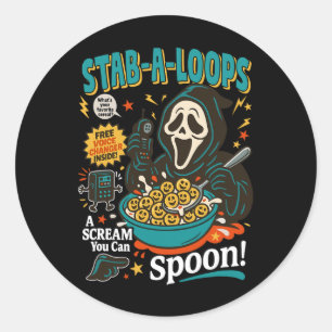 Stab-a-loops Horror Cereal Box Halloween Killer Br Runder Aufkleber