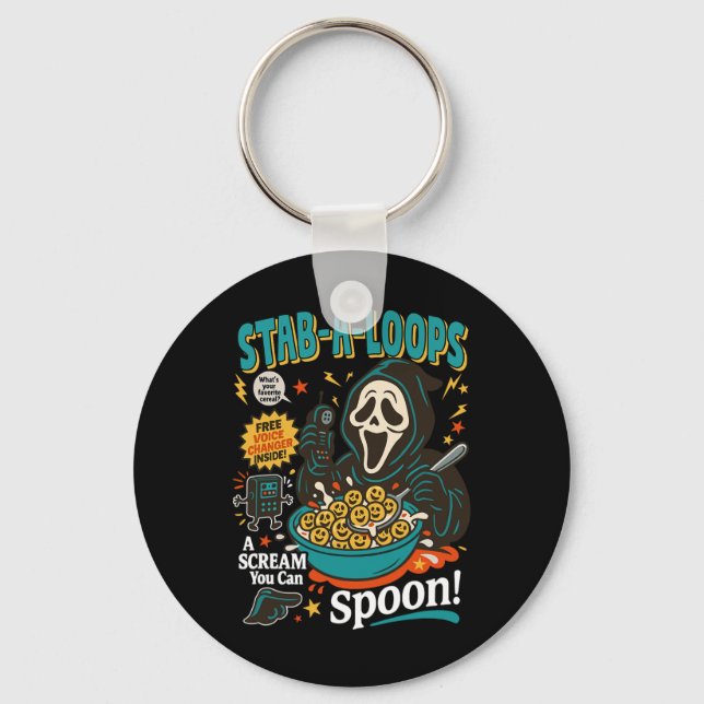 Stab-a-loops Horror Cereal Box Halloween Killer Br Schlüsselanhänger (Vorderseite)