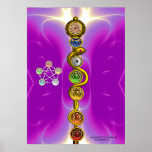 STAB DES ASKLEPIOS 7 CHAKREN, YOGA, SPIRITUELLE EN POSTER
