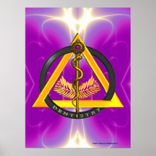 STAB DES ASKLEPIOS ZAHNARZT ZAHNHEILKUNDE SYMBOL POSTER