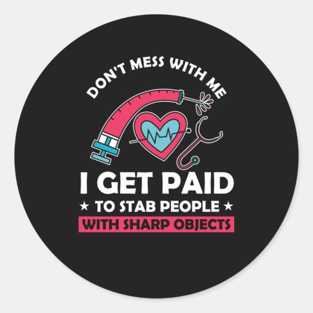 Stab People Phlebotomy Phlebotomist Blutgeschenk Runder Aufkleber (Vorderseite)