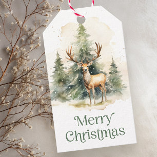 Stab- und Weihnachtsbäume Wasserfarbe bis Geschenkanhänger