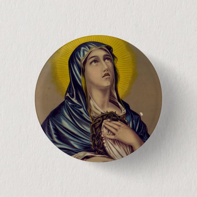 Stabat Mater unsere Lady der Trauern Button (Vorderseite)