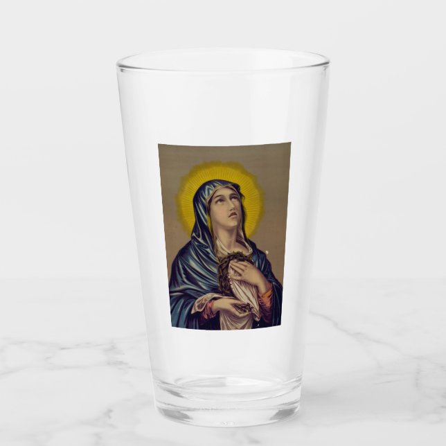 Stabat Mater unsere Lady der Trauern Glas (Vorderseite)