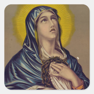 Stabat Mater unsere Lady der Trauern Quadratischer Aufkleber