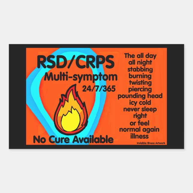 Stabbing Burning Twisting...RSD/CRPS Rechteckiger Aufkleber (Vorderseite)