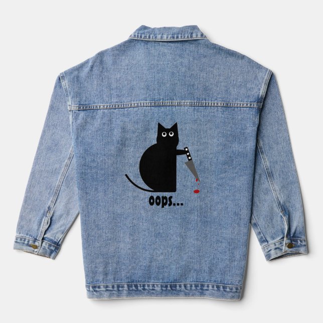 Stabby Cat Jeansjacke (Rückseite)