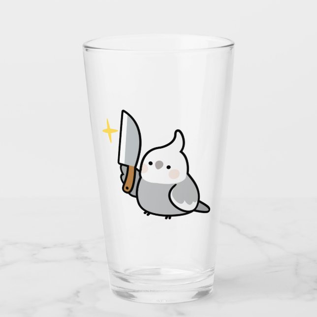 Stabby-Cockatiel-Glascup Glas (Vorderseite)