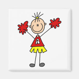 Stäbchen-Figur Cheerleader T-Shirts und Geschenke Magnet