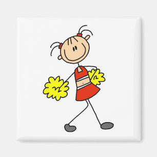 Stäbchen-Figur Cheerleading T-Shirts und Geschenke Magnet