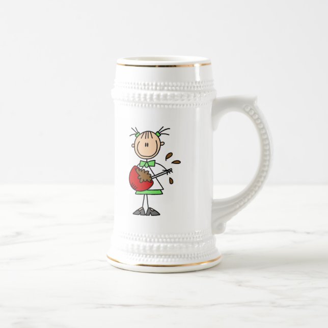 Stäbchenfigur-Bäcker mischt Teig Bierglas (Rechts)