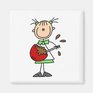 Stäbchenfigur-Bäcker mischt Teig Magnet