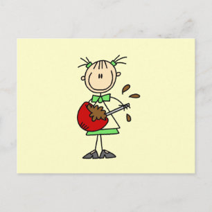 Stäbchenfigur-Bäcker mischt Teig Postkarte