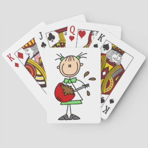 Stäbchenfigur-Bäcker mischt Teig Spielkarten