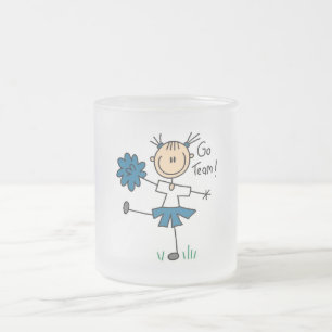 Stäbchenfigur Cheerleader Go Team TShirts und Gesc Mattglastasse